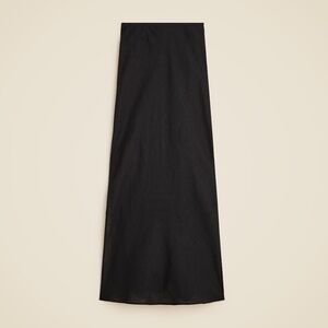 J. Crew New Gwyneth Slip Linen Maxi Skirt in Black